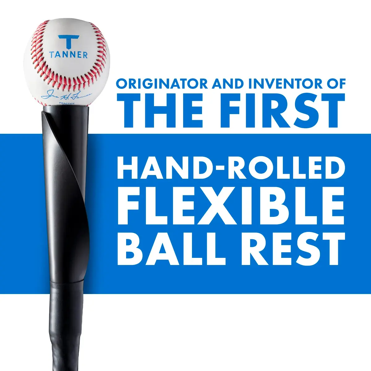 TANNER The Original Batting Tee – Adjustable Baseball & Softball Tee, Steel Shaft, Composite Base, Rubber Top, 26"-43" - view 2