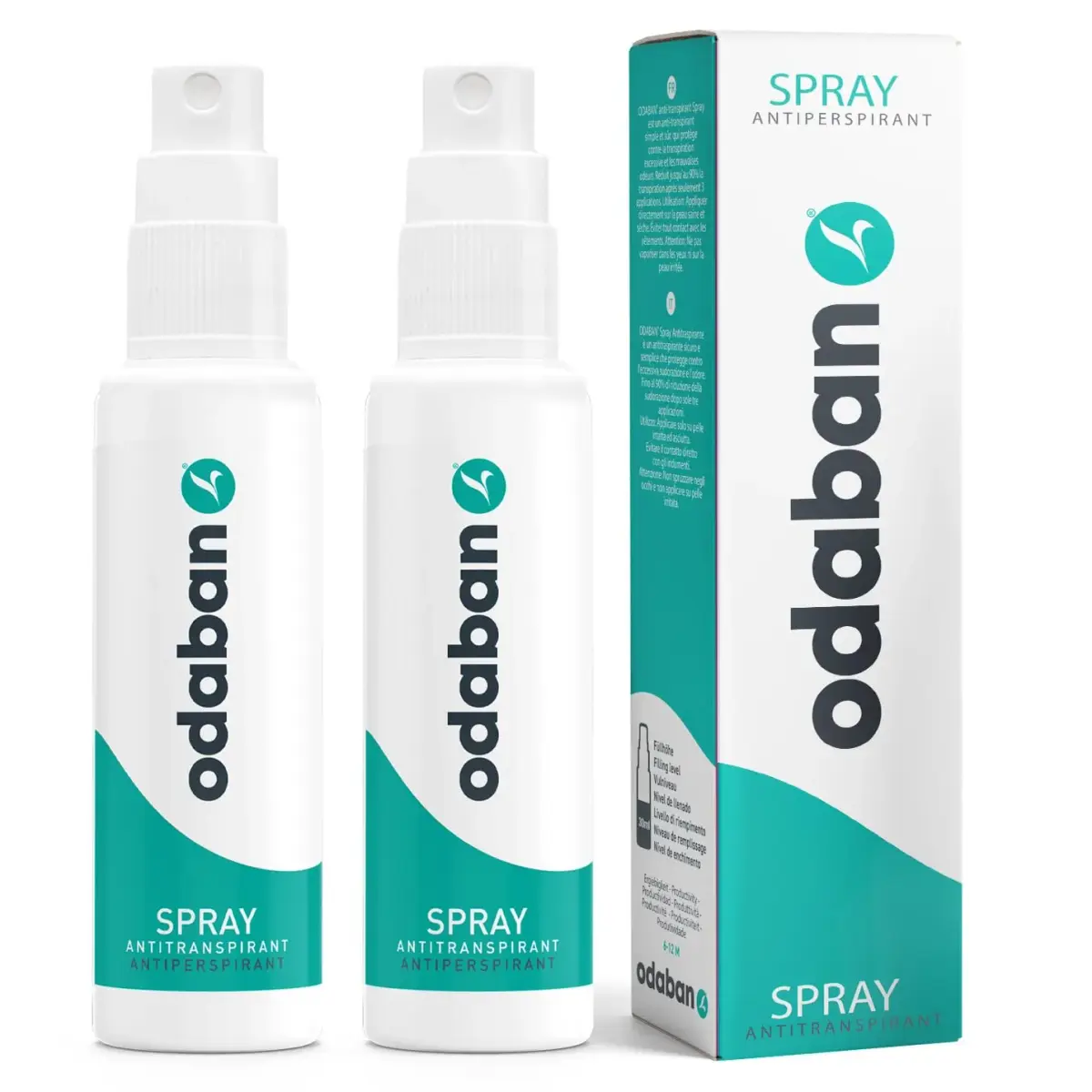 Odaban Antiperspirant Deodorant Spray 60ml (2 x 30ml) | Long-Lasting Odor & Sweat Protection - main product image