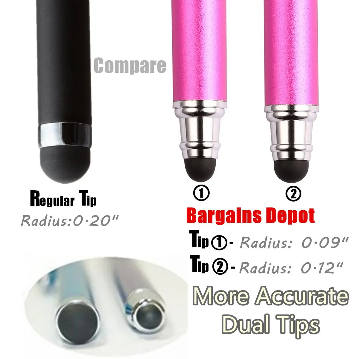 Bargains Depot 2 Pcs Input Pen 5.5" | Small Tip Series, Purple/Pink - view 5