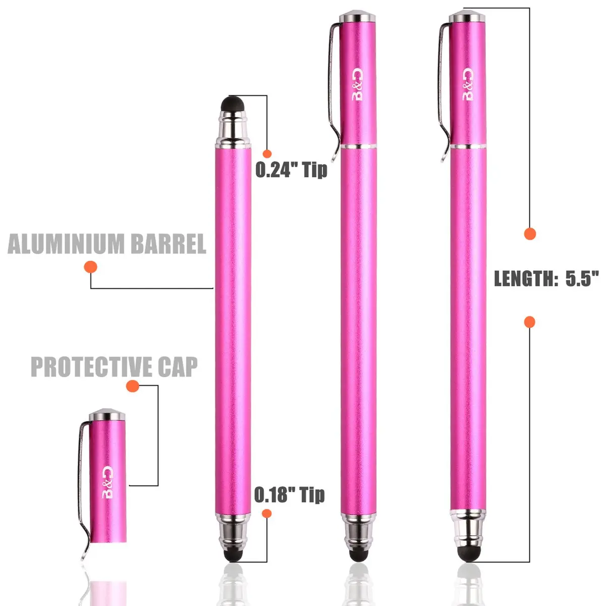Bargains Depot 2 Pcs Input Pen 5.5" | Small Tip Series, Purple/Pink - view 3