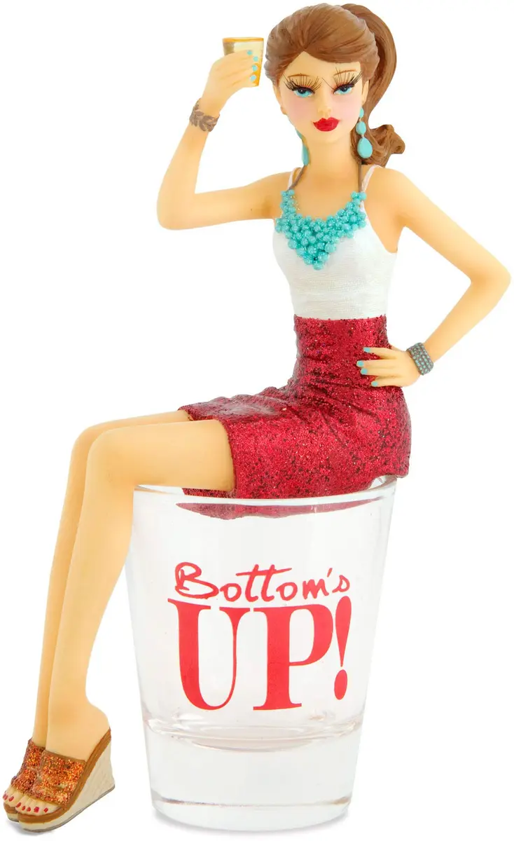 Pavilion Gift Company Hiccup Girl Shot Glass 1.5 Oz | Removable Figurine, Hand-Wash Recommended - main product image