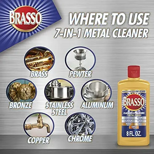 Brasso Multi-Purpose Metal Polish 235ml (8 fl oz) | Cleans & Shines Brass, Copper, Steel - view 2