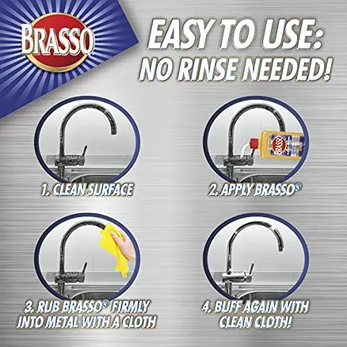 Brasso Multi-Purpose Metal Polish 235ml (8 fl oz) | Cleans & Shines Brass, Copper, Steel - view 4