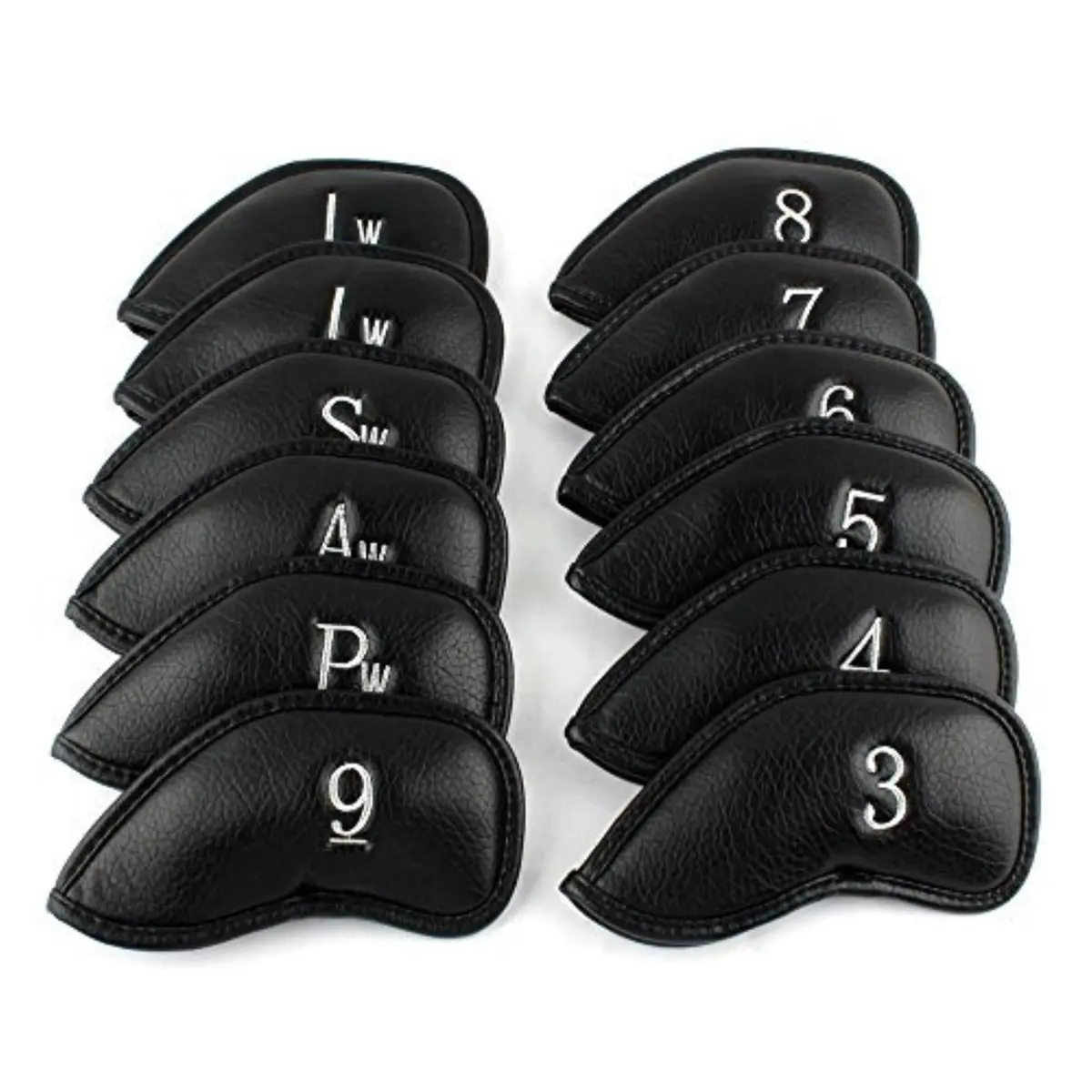 Craftsman Golf 12pcs Thick Synthetic Leather Left Handed Iron Head Covers Set | Waterproof & Oversize for All Brands - main product image