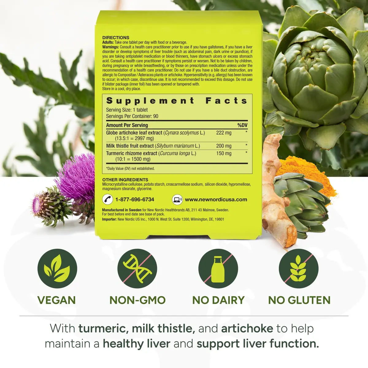 NEW NORDIC Active Liver Daily Support Supplement 30-Day Supply - 30 Tablets | Plant-Based Botanical Blend for Liver Health - view 5