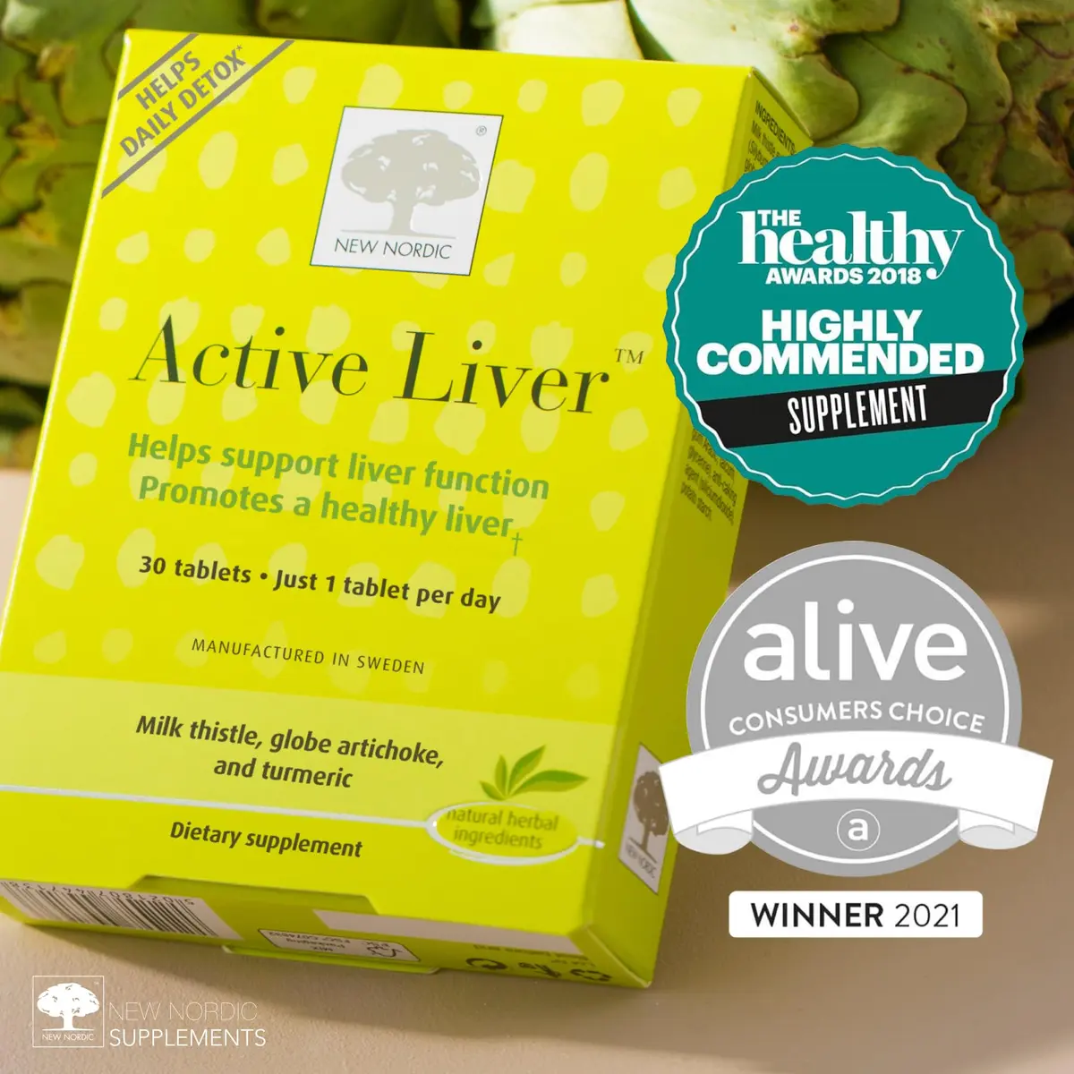 NEW NORDIC Active Liver Daily Support Supplement 30-Day Supply - 30 Tablets | Plant-Based Botanical Blend for Liver Health - view 7
