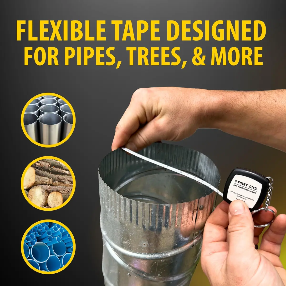 Perfect Measuring Tape Pocket Precision Circumference and Diameter Tape Measure 2m (6.6ft) | Accurate Steel Blade with Keychain - view 6