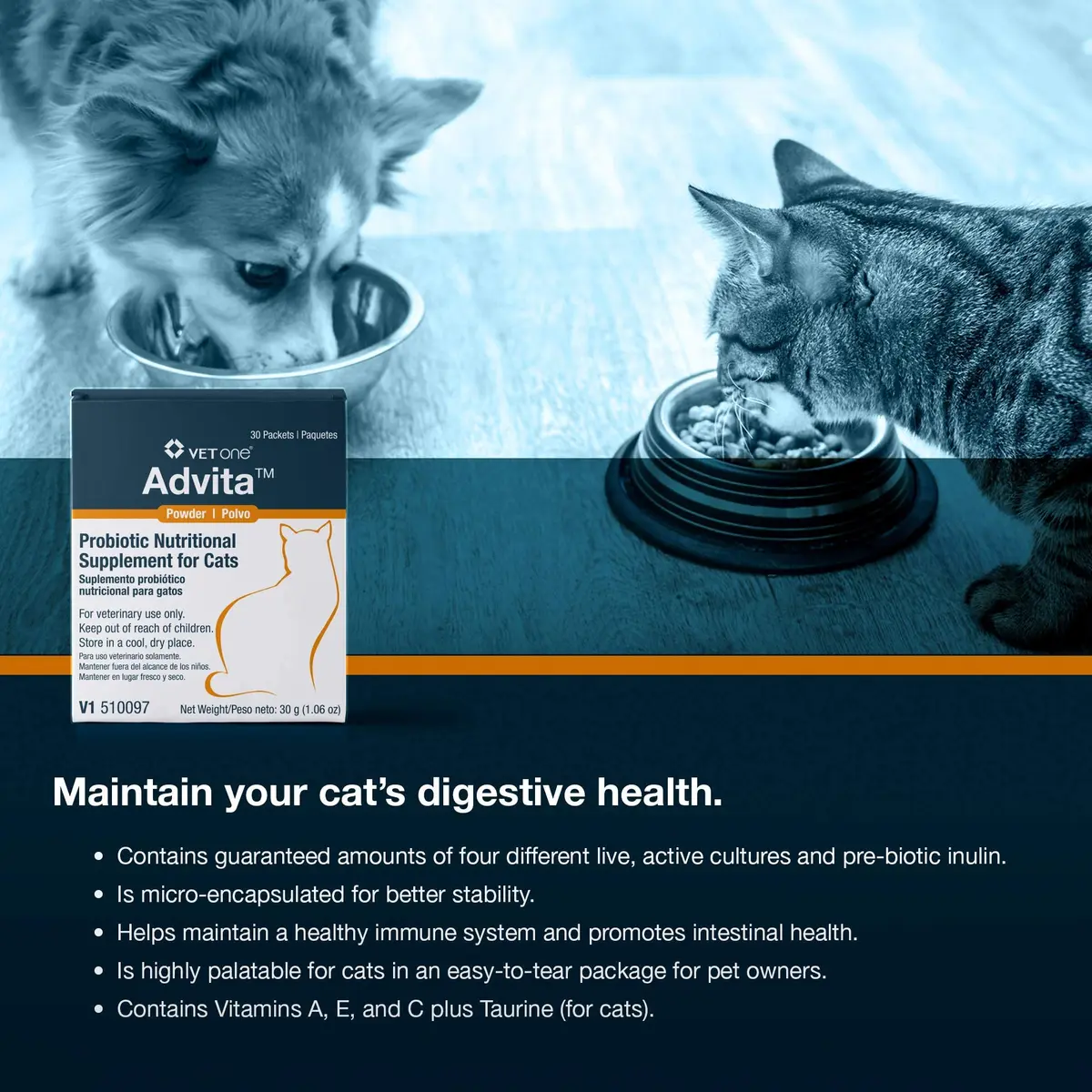 Vet One Advita™ Probiotic Powder for Cats 1g Packets | Supports Digestion & Immunity - view 4