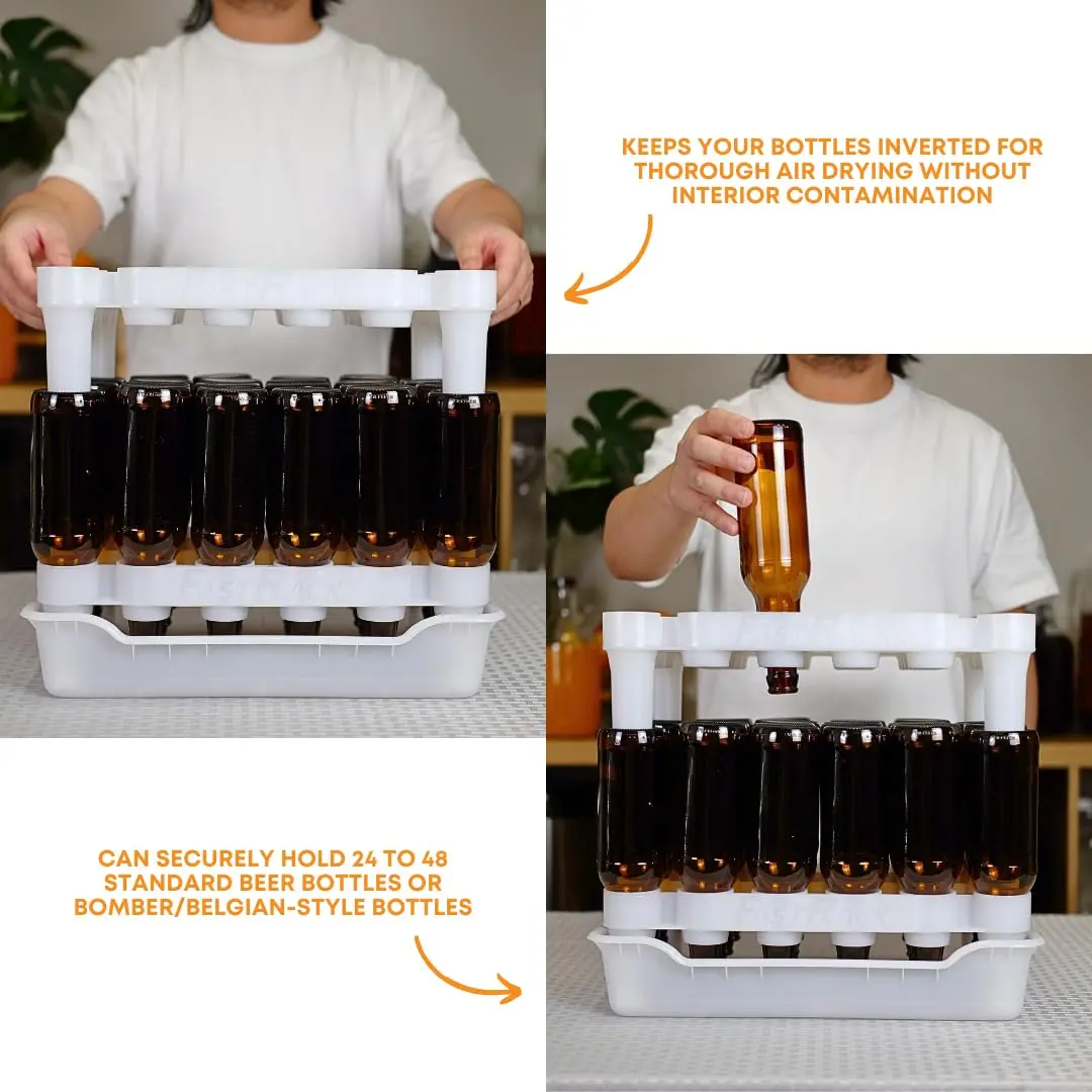 FastRack 24-Bottle Drying Rack & Tray | Stackable, Dishwasher Safe, Made in USA (70-120 chars) - view 2