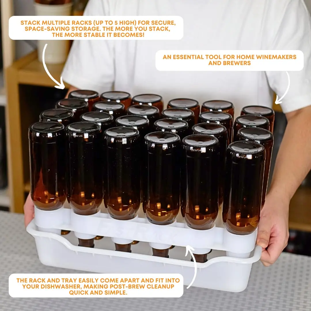 FastRack 24-Bottle Drying Rack & Tray | Stackable, Dishwasher Safe, Made in USA (70-120 chars) - view 3