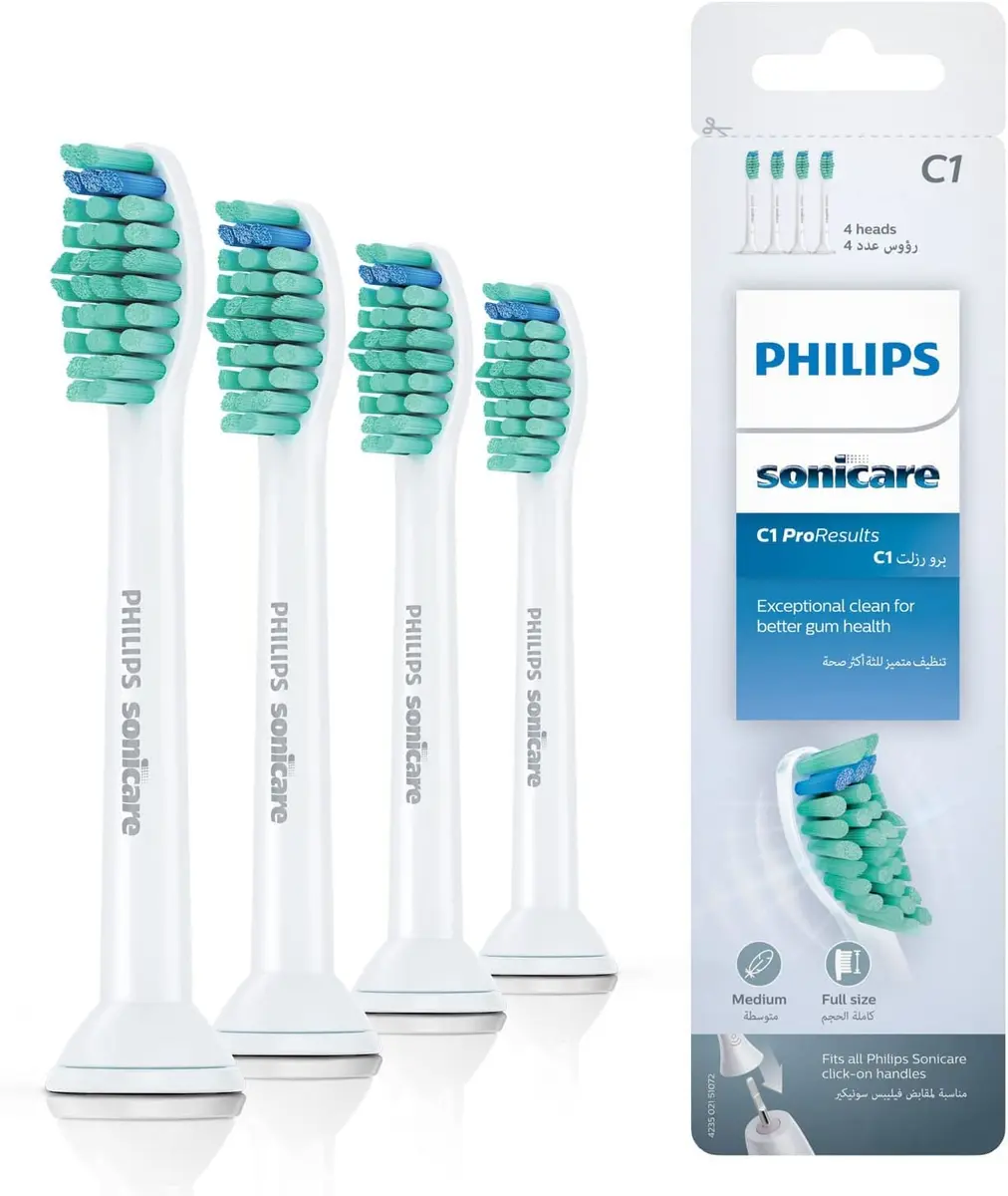 Philips Sonicare Pro Results Brush Heads 4 Pack | Contoured, Soft Nylon, White - main product image