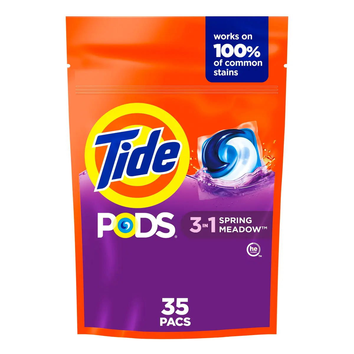 Tide Pods Laundry Detergent Spring Meadow 35 Count | Powerful Cleaning for Indian Households - main product image