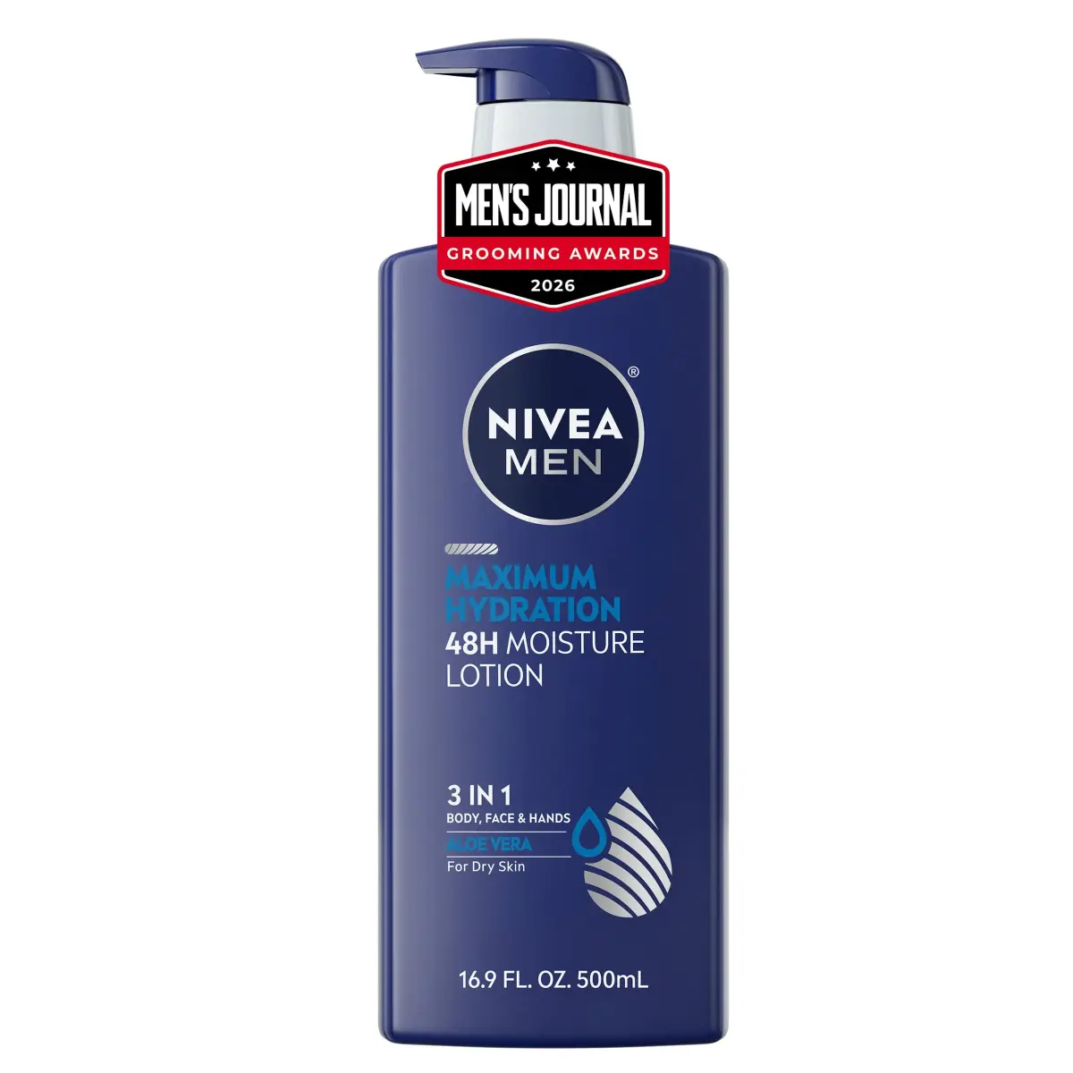 NIVEA MEN Maximum Hydration Body Lotion 500ml (16.9 Fl Oz) | 48-Hour Intensive Moisture for Dry Skin - main product image