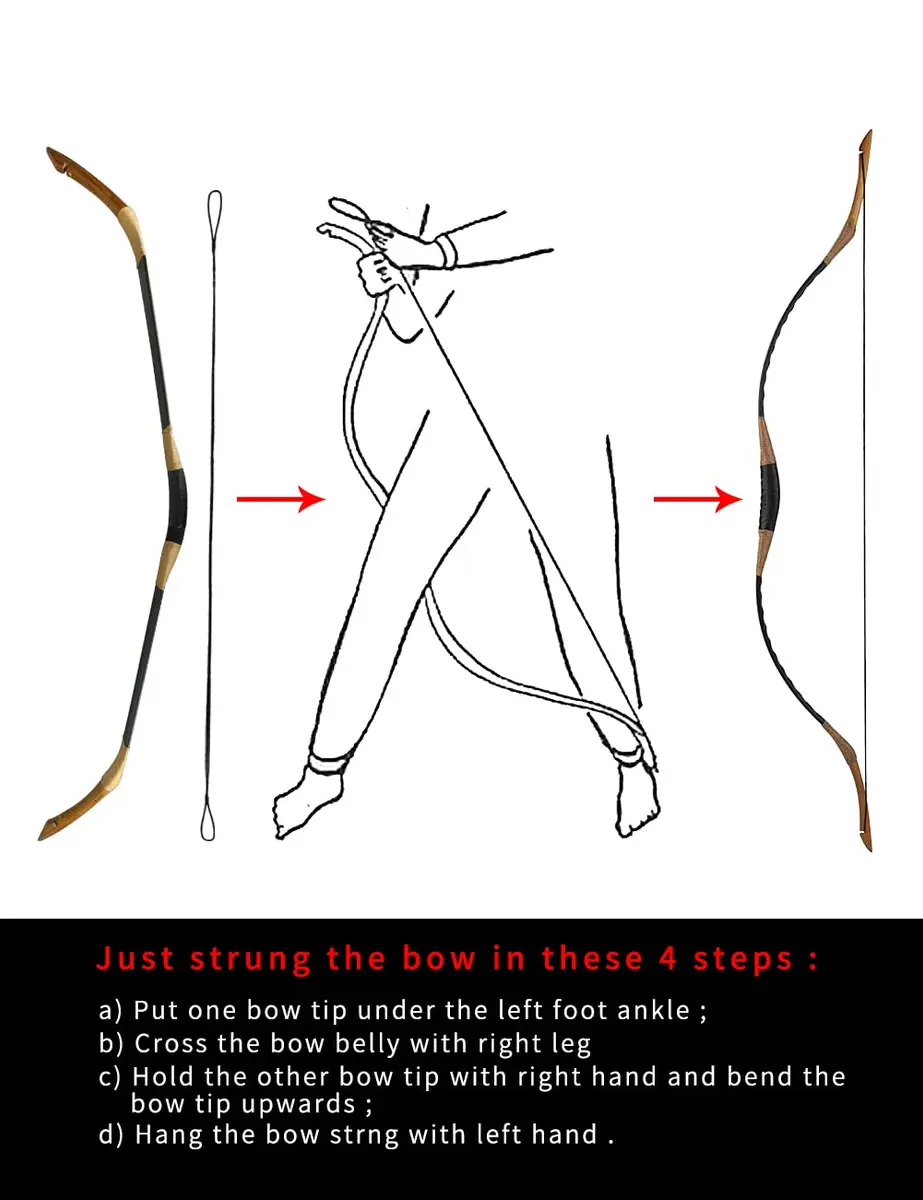 longbowmaker Hungarian Style Handmade Longbow Flagella Recurve Horsebow Archery 40LB - view 3