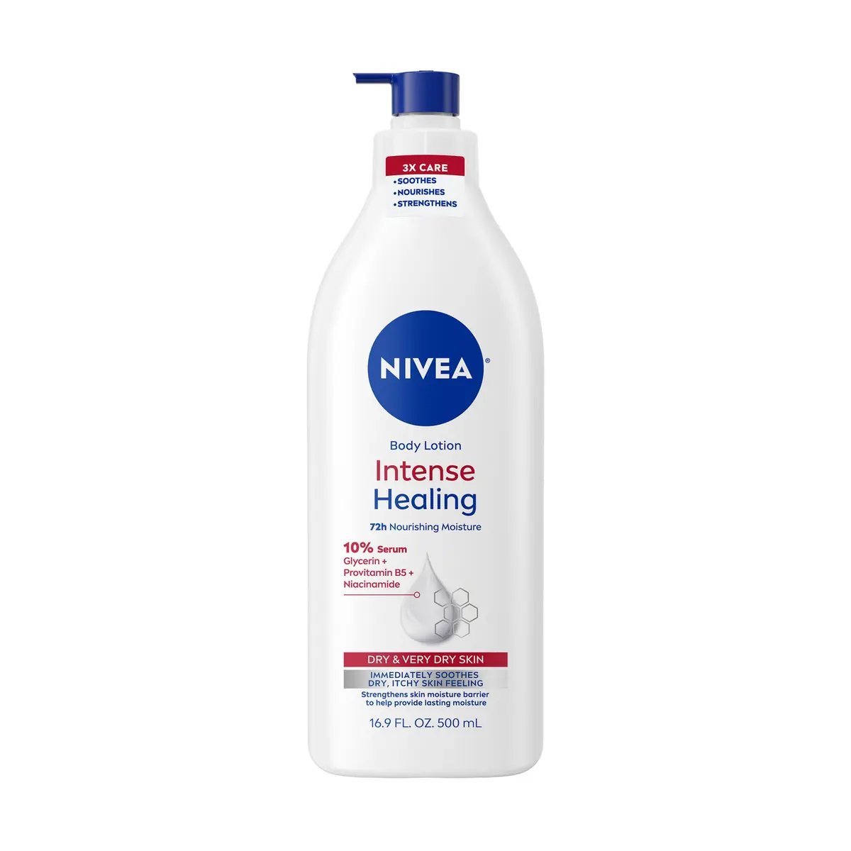 NIVEA Intense Healing Body Lotion 16.9 Fl Oz | 72-Hour Moisture for Dry Skin - main product image