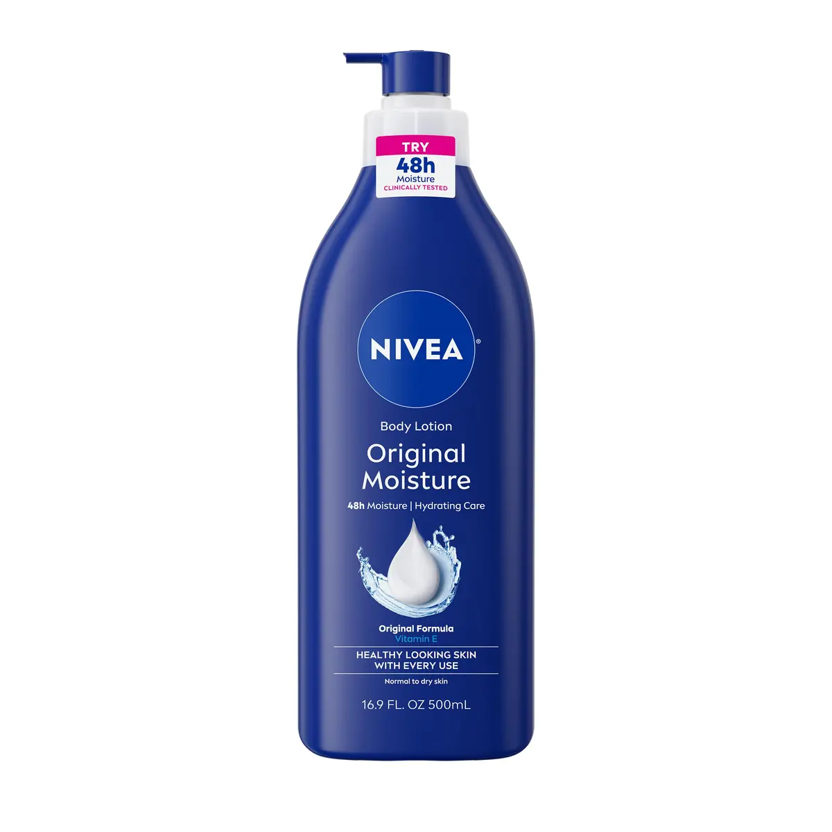 NIVEA Original Moisture Body Lotion with Vitamin E, 500ml (16.9 Fl Oz) | 48-Hour Deep Moisture for Normal to Dry Skin - main product image