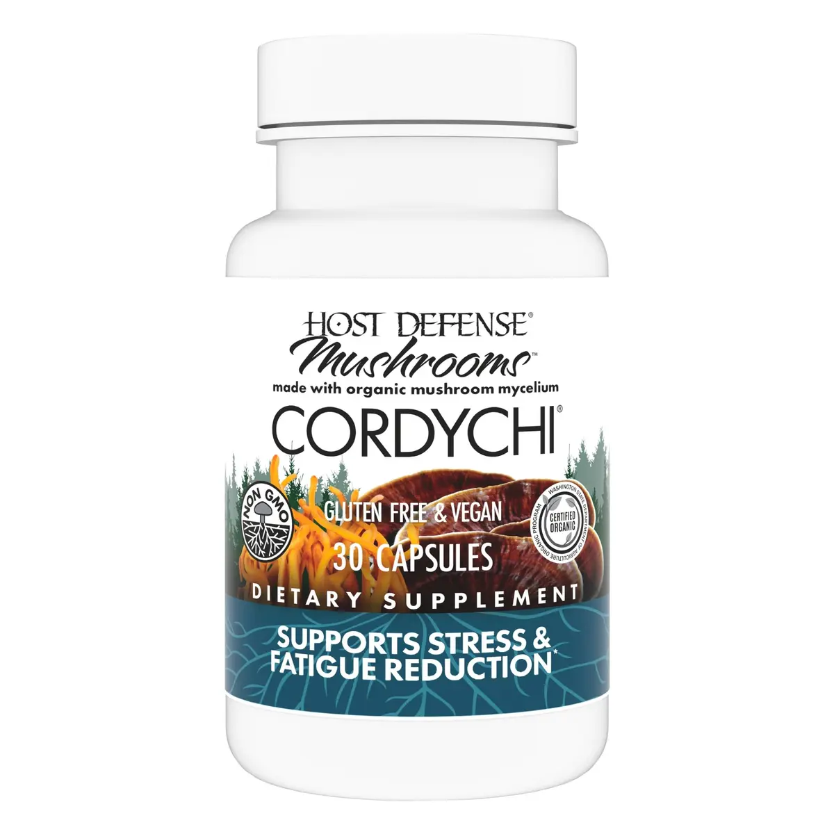 Host Defense CordyChi Capsules, 30 Capsules | Immune & Energy Support with Organic Mushrooms - main product image