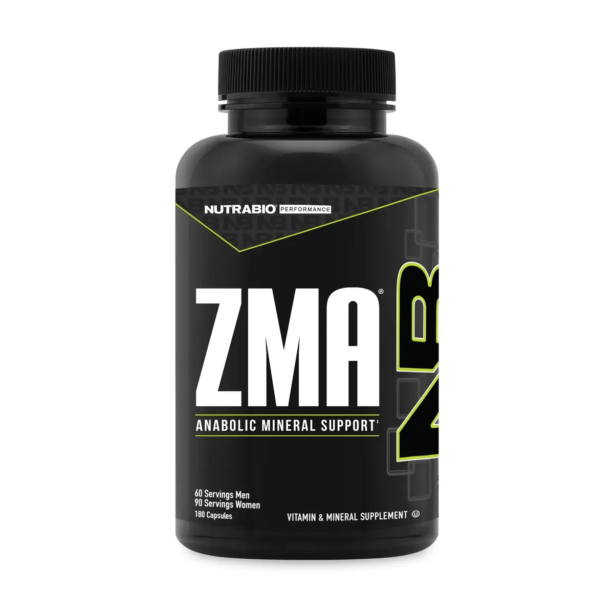 NutraBio ZMA Supplements for Men & Women- Zinc Magnesium Supplements to Support Hormone Levels, Peak Performance, Sleep, Muscle Recovery, Immune Health, 180 Ct. - main product image
