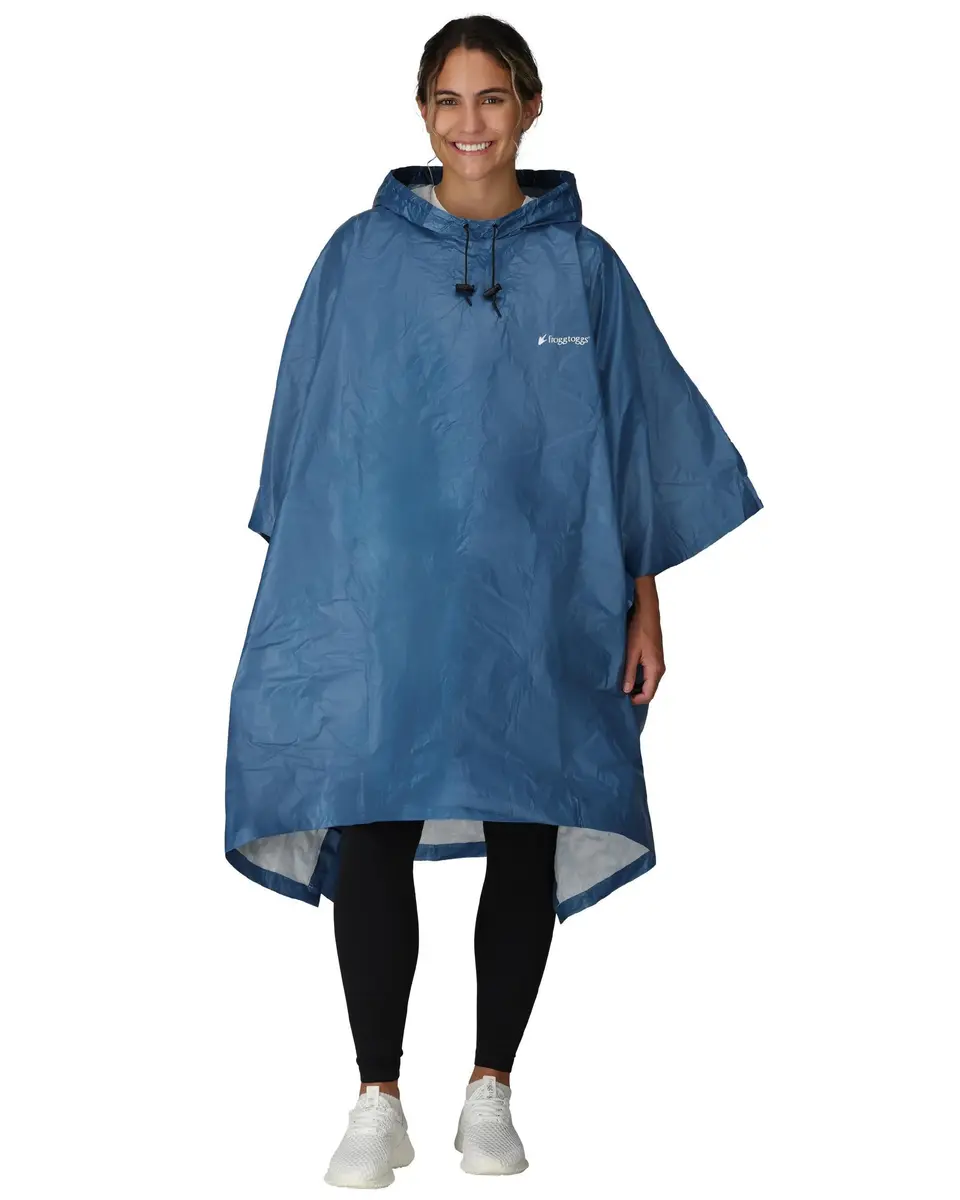 FROGG TOGGS Ultra-Lite2 Reusable Waterproof Breathable Poncho Blue One Size | Lightweight Rain Protection for Active Use - main product image