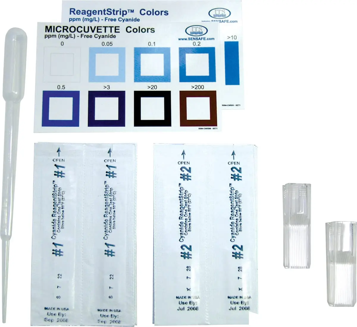 Industrial Test Systems Cyanide ReagentStrip Test Kit | 3 Min Test, 0.05-200 ppm Range, Pack of 10 - main product image