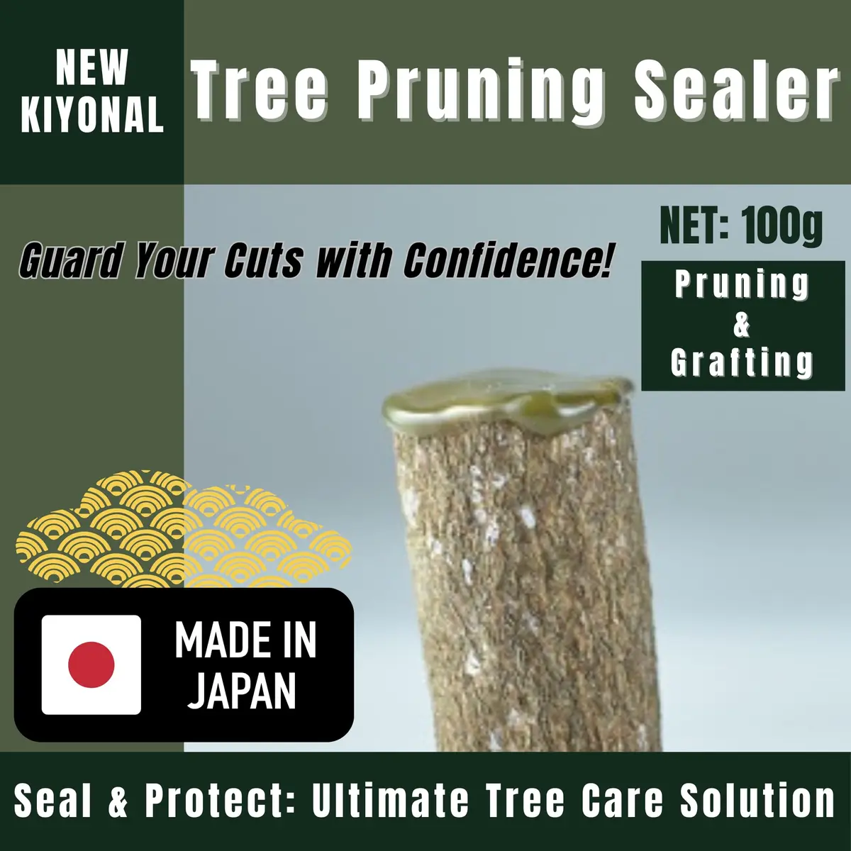 Kiyonal Bonsai Pruning Cutting Sealer Paste 100g (3.53 oz) | Japanese Wound Sealant for Healthy Tree Growth - view 2