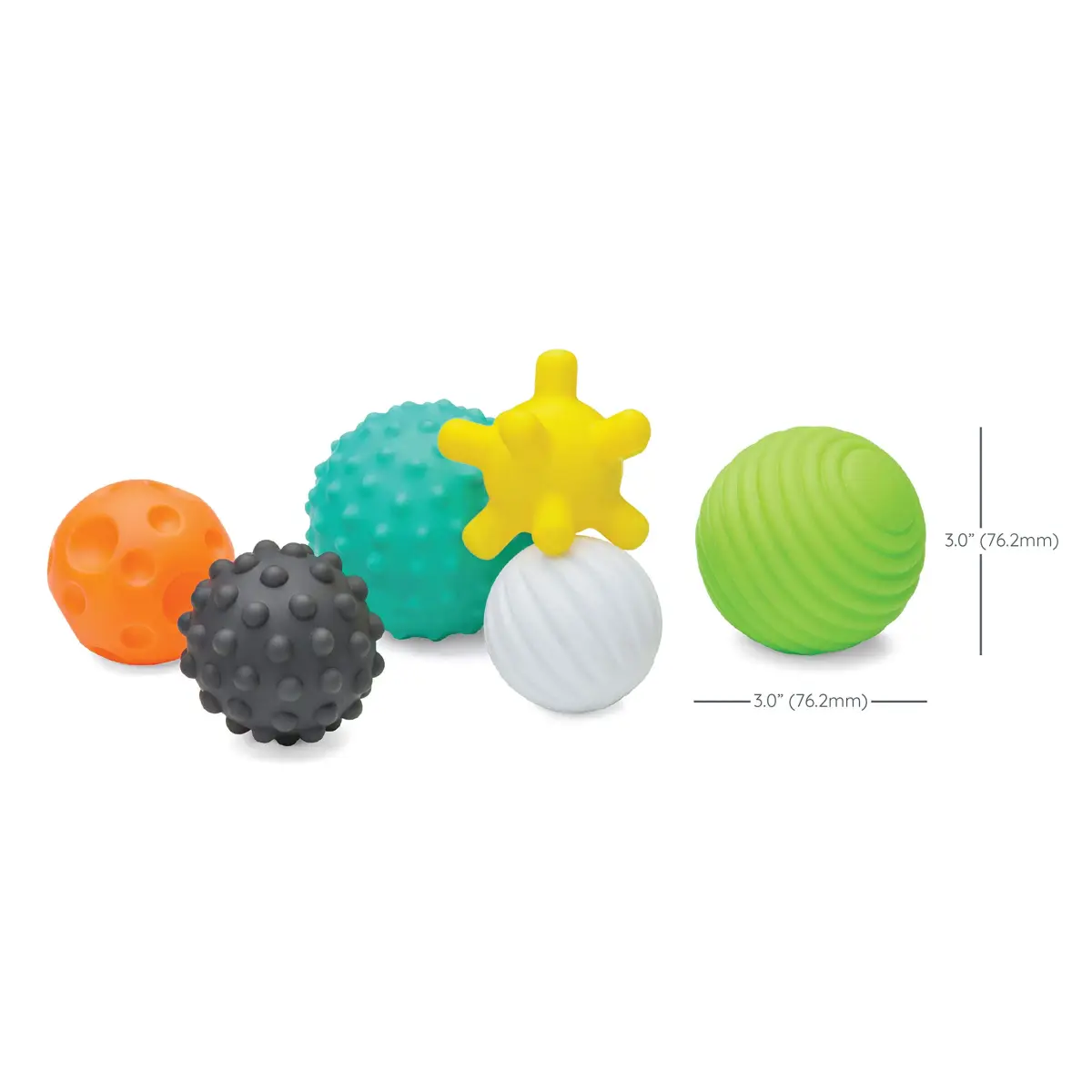 Infantino Textured Multi Ball Set, Sensory Toy, 6-Piece, 6+ Months | BPA-Free Baby Balls - view 6