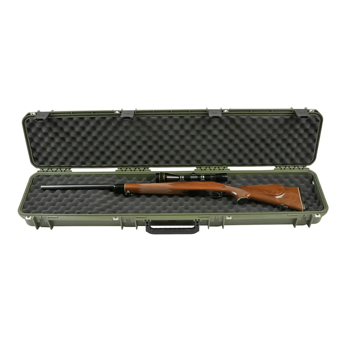 SKB iSeries Heavy Duty Hard Rifle Case 49in Waterproof Locking Green | Dustproof & Impact Resistant - view 9