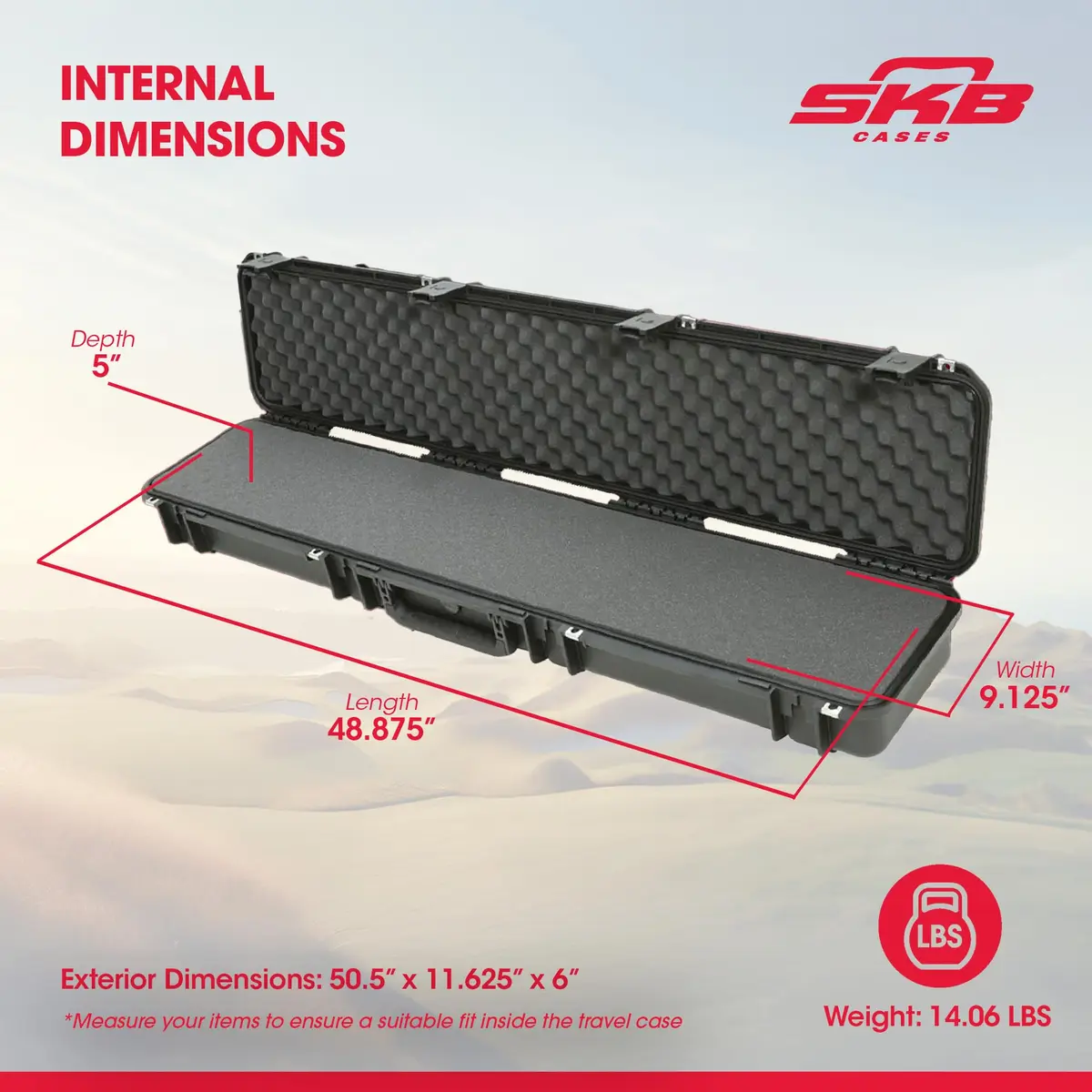 SKB iSeries Single Rifle Case with Convolute Foam 49 x 9 x 5 inches | Durable Gun Case for Rifle Protection - view 2