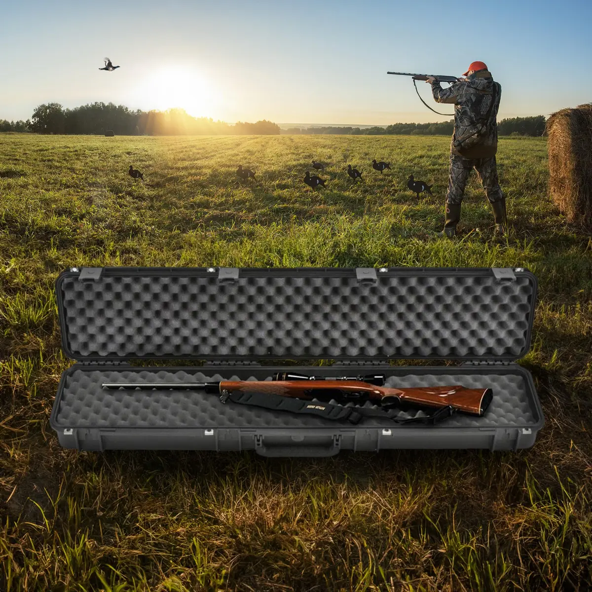 SKB iSeries Single Rifle Case with Convolute Foam 49 x 9 x 5 inches | Durable Gun Case for Rifle Protection - view 4