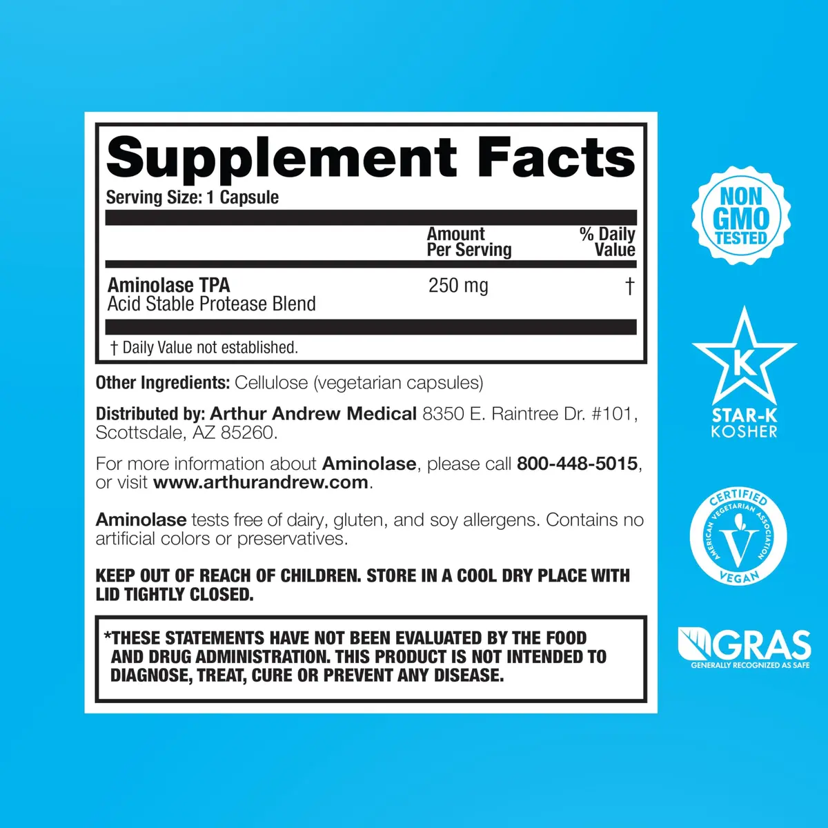 Arthur Andrew Medical Aminolase TPA 30 Capsules | Supports Protein Absorption & Muscle Synthesis - view 5