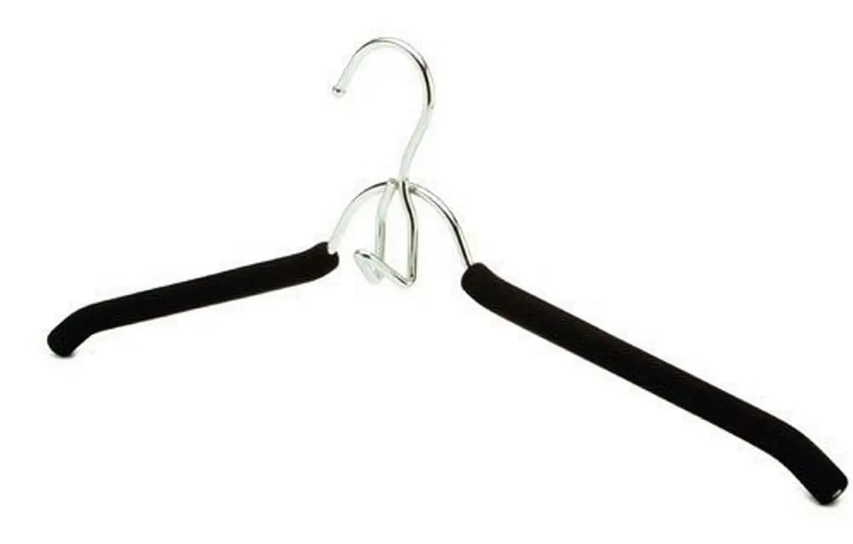 Only Hangers Foam Padded Black Dress Hanger - Pack of 10 | Non-Slip, 17" Length, Heavyweight Metal - main product image