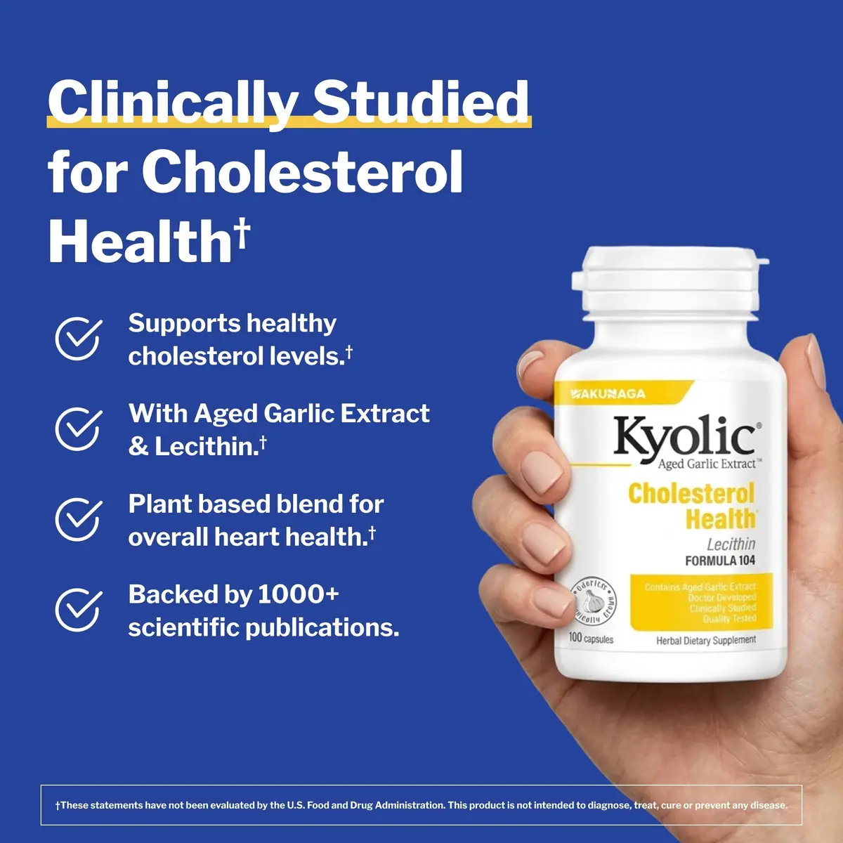Kyolic Aged Garlic Extract Cholesterol Health Formula 104 100 Capsules | Supports Healthy Cholesterol Levels - view 2