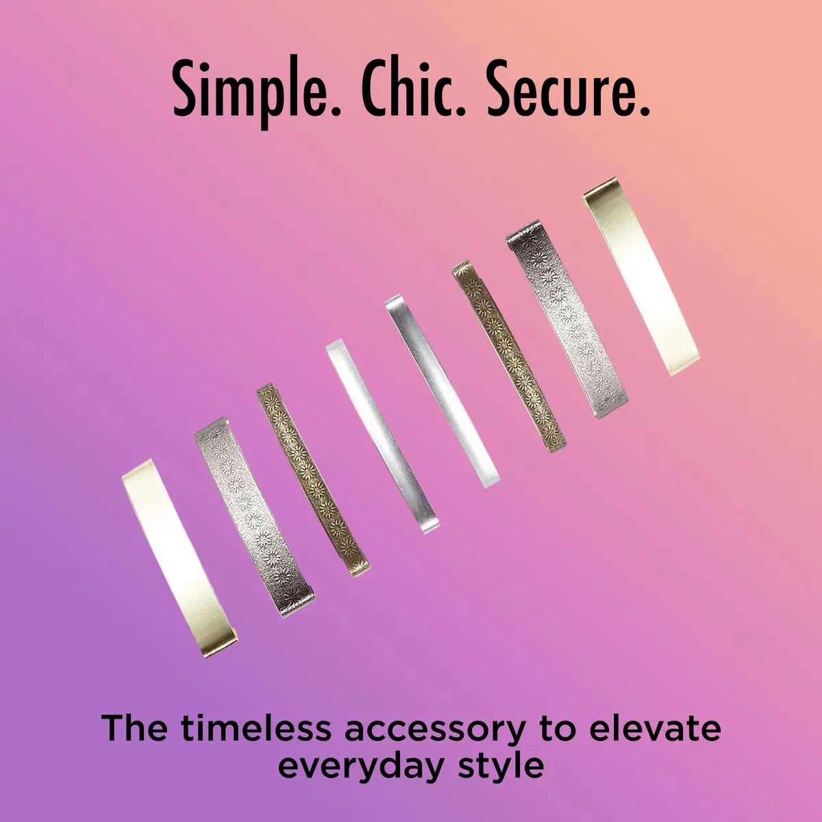 GOODY Stay Tight Hair Barrettes 8 Ct Metallic Non-Slip Clips | All Hair Types, Comfortable & Secure - view 5