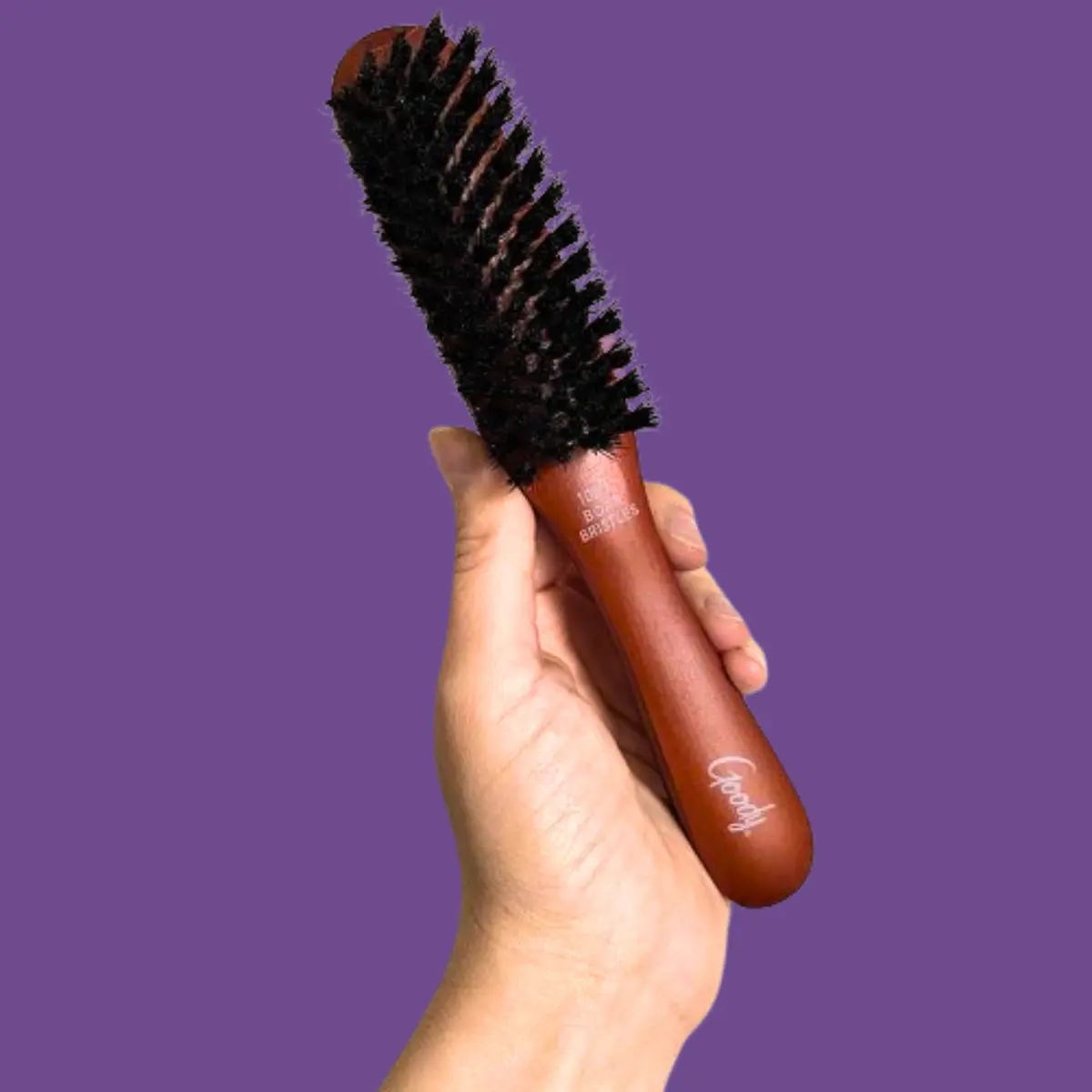Goody Smoothing Hairbrush with Natural Boar Bristles & Wooden Handle | Frizz Control & Shine (1 Count) - view 2