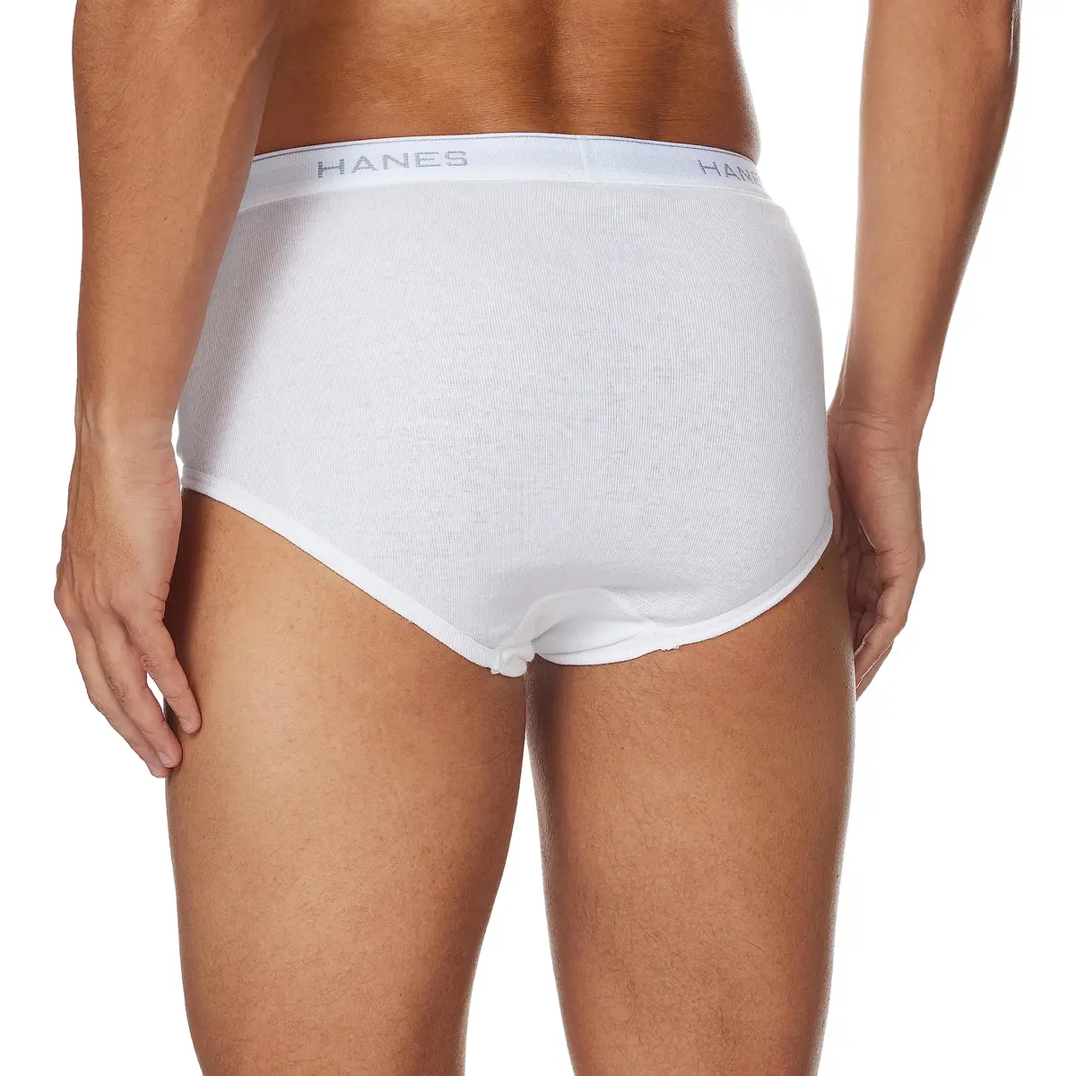 Hanes Men's 6-Pack FreshIQ Tagless Cotton Briefs in White, Large | Breathable, Tag-Free Comfort - view 2