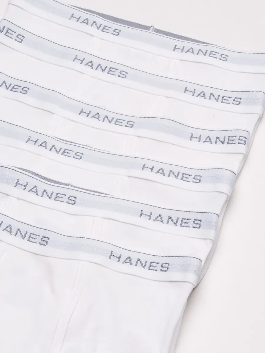 Hanes Men's 6-Pack FreshIQ Tagless Cotton Briefs in White, Large | Breathable, Tag-Free Comfort - view 3