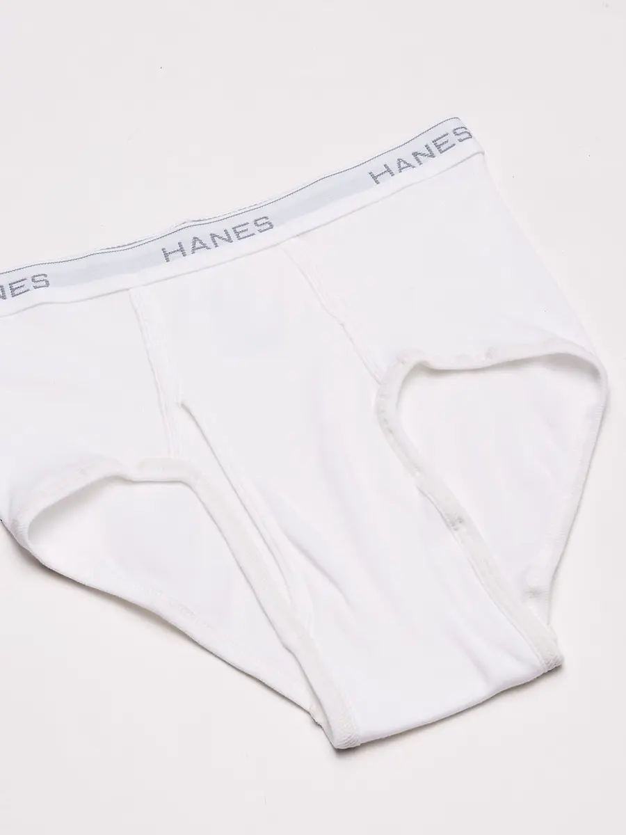 Hanes Men's 6-Pack FreshIQ Tagless Cotton Briefs in White, Large | Breathable, Tag-Free Comfort - view 4