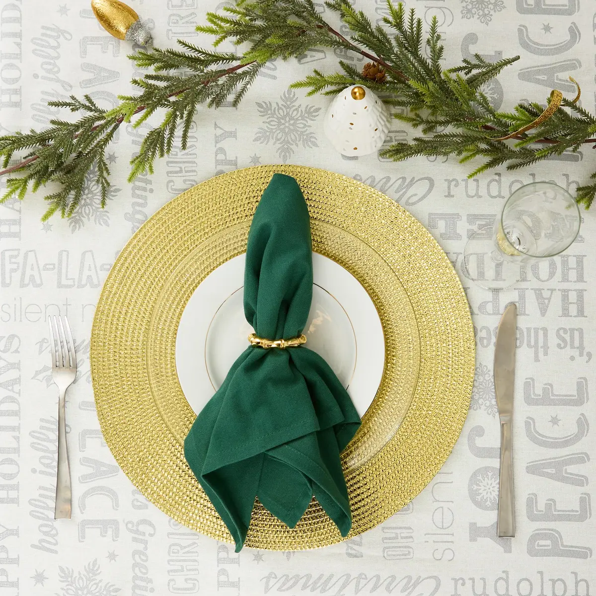 DII Solid Napkin Set Collection, 20x20 in Dark Green | 6 Piece Cotton Napkins for Home & Events - view 5