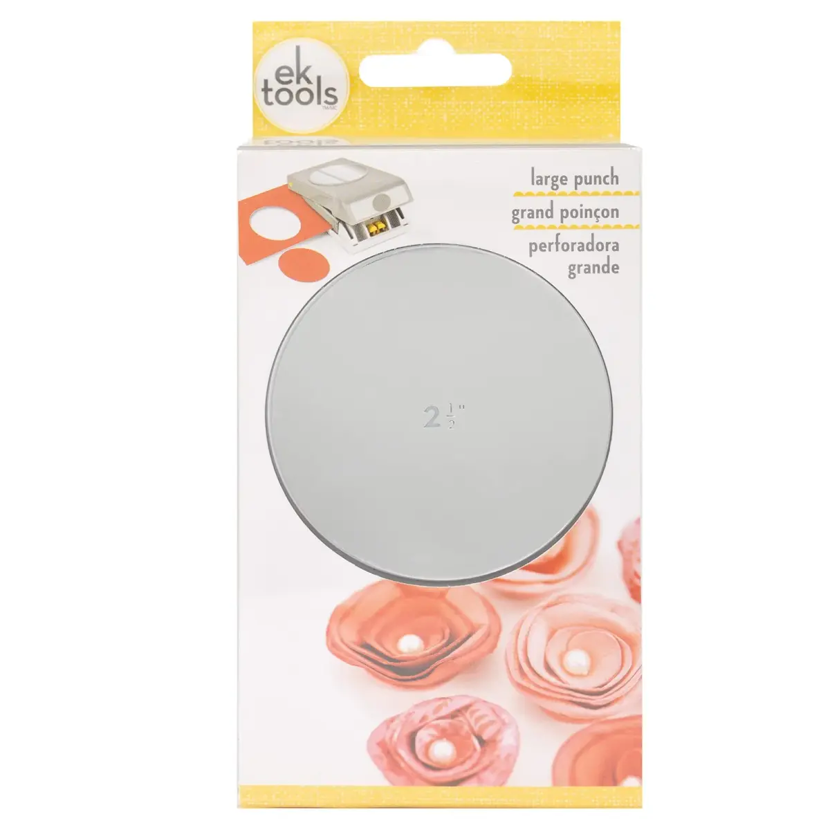 EK Tools Circle Paper Punch 2.5-Inch White | Create Border Art Shapes - main product image