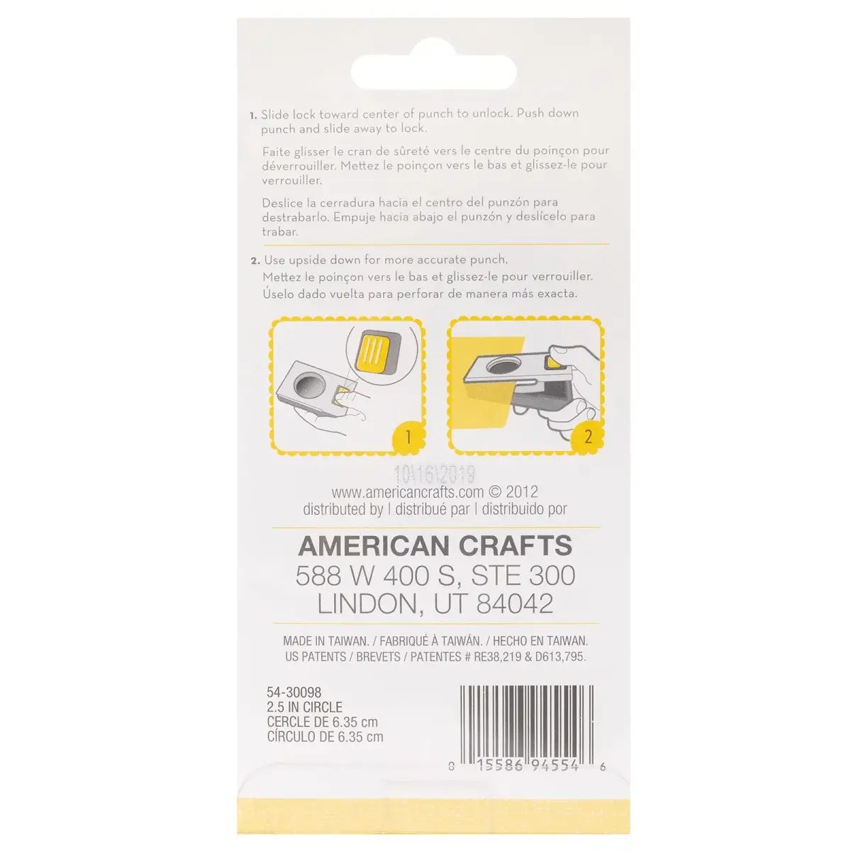 EK Tools Circle Paper Punch 2.5-Inch White | Create Border Art Shapes - view 8