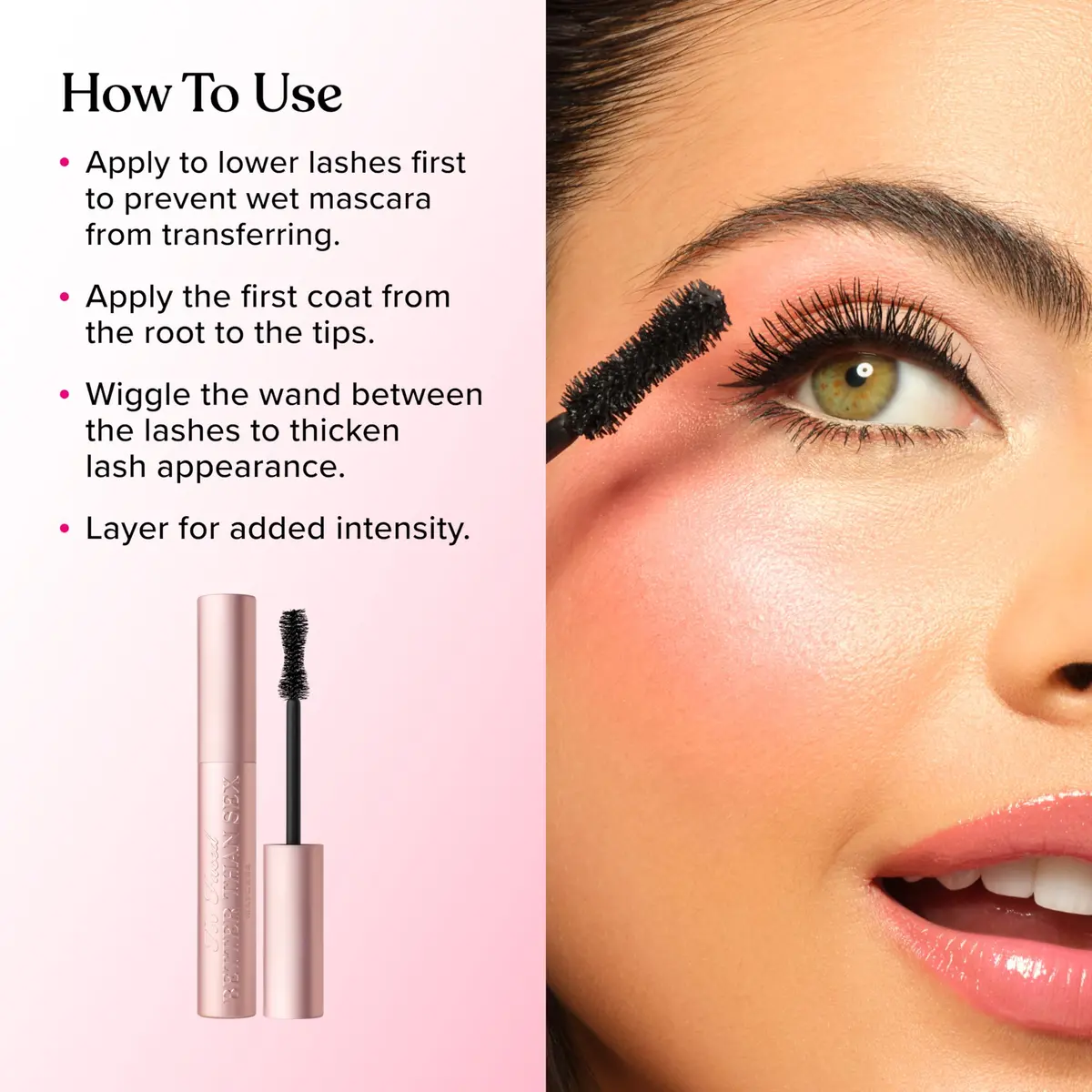 Too Faced Better Than Sex Mascara 0.17 Fl Oz | Vegan, Dramatic Volume & Length, Cruelty-Free, Travel Size - view 4
