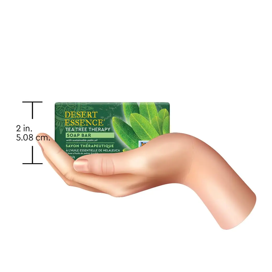 Desert Essence Tea Tree Therapy Soap Bar with Jojoba & Aloe, 5 oz | Organic, Moisturizing & Antiseptic - view 5