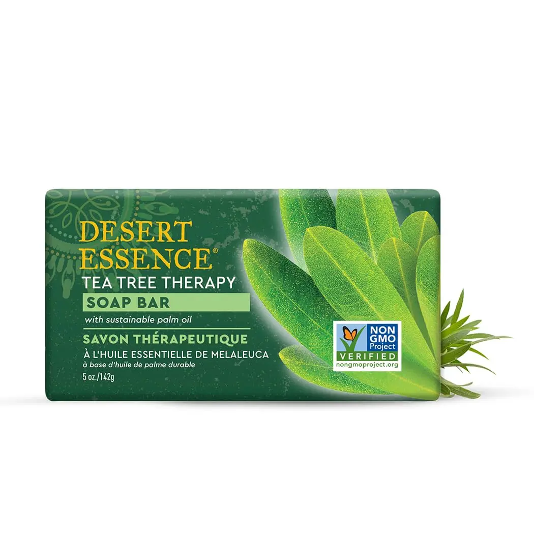 Desert Essence Tea Tree Therapy Soap Bar with Jojoba & Aloe, 5 oz | Organic, Moisturizing & Antiseptic - main product image