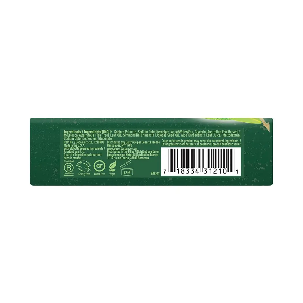 Desert Essence Tea Tree Therapy Soap Bar with Jojoba & Aloe, 5 oz | Organic, Moisturizing & Antiseptic - view 8