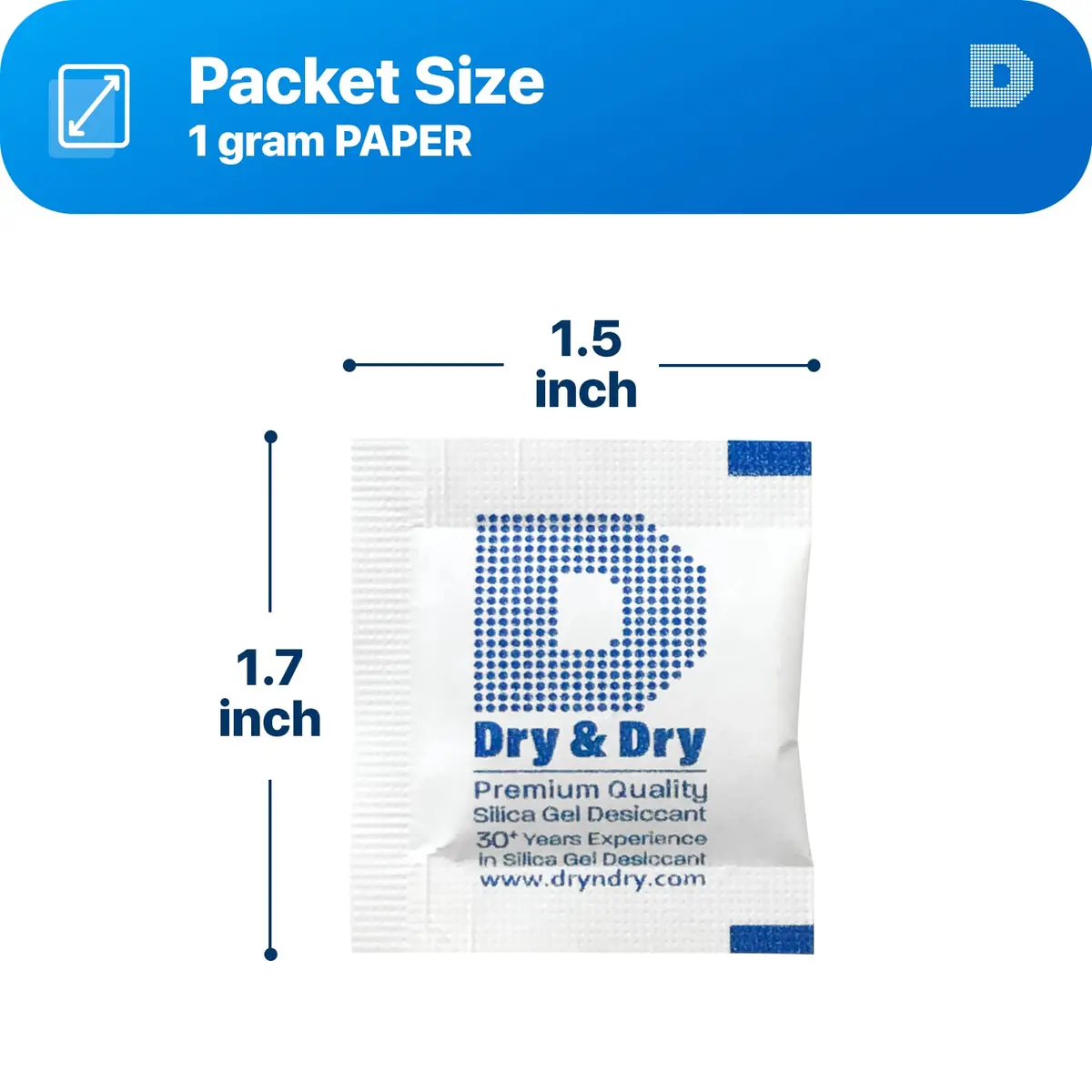 Dry & Dry 1 Gram Silica Gel Packets | Rechargeable Moisture Absorbers for Food & Electronics - view 7
