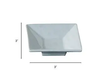 Restaurantware Square White Porcelain Mini Modern Plate, 3.1 In | Elegant, Oven-Safe, 10 Pack - view 5