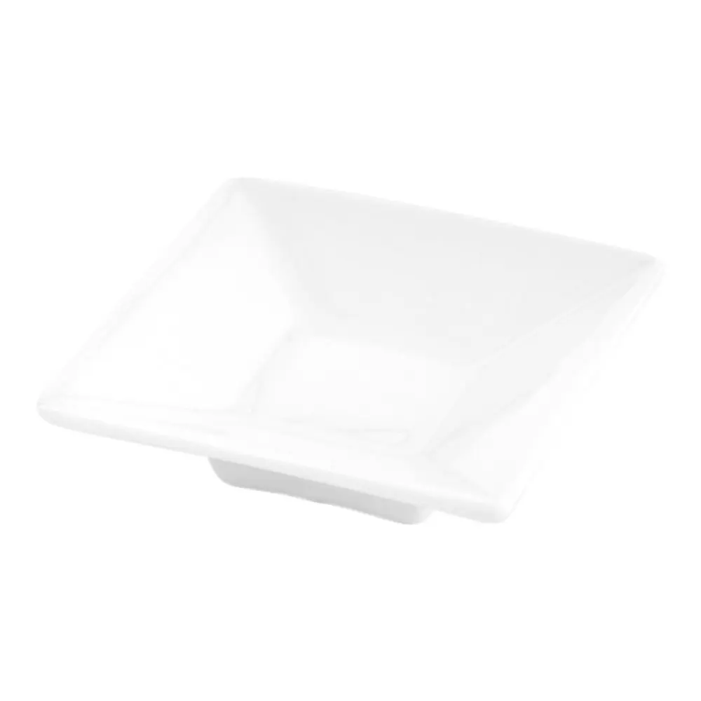 Restaurantware Square White Porcelain Mini Modern Plate, 3.1 In | Elegant, Oven-Safe, 10 Pack - view 2