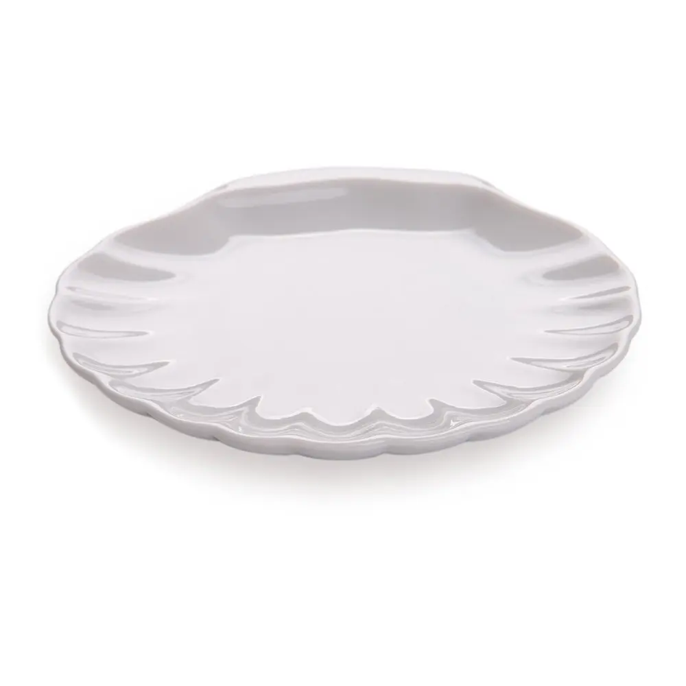 Restaurantware White Shell Porcelain Mini Shell Plate | Elegant Seafood Presentation (70-120 chars) - view 2