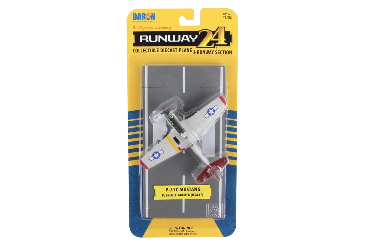 Runway24 P51 Tuskegee Airmen Vehicle | Die-Cast Model with Rubber Runway (4in x 4.625in x 1in) - view 5