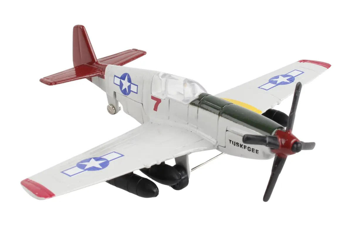 Runway24 P51 Tuskegee Airmen Vehicle | Die-Cast Model with Rubber Runway (4in x 4.625in x 1in) - view 2